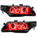 Acura TSX headlights with red LED halo rings.