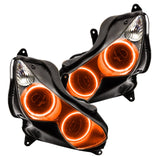 Kawasaki ZX-14R headlights with amber LED halo rings.