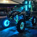 Three quarters view of a Can-Am with two Off-Road 6ft ColorSHIFT LED Whips installed on the rear end.
