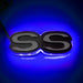 Illuminated SS Emblem with blue LEDs.