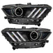 2015-2017 Ford Mustang Pre-Assembled Headlights -Dynamic ColorSHIFT RGB+A -Black Edition