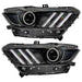2015-2017 Ford Mustang Pre-Assembled Headlights -Dynamic ColorSHIFT RGB+A -Black Edition