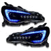 Subaru BRZ headlights with blue DRLs