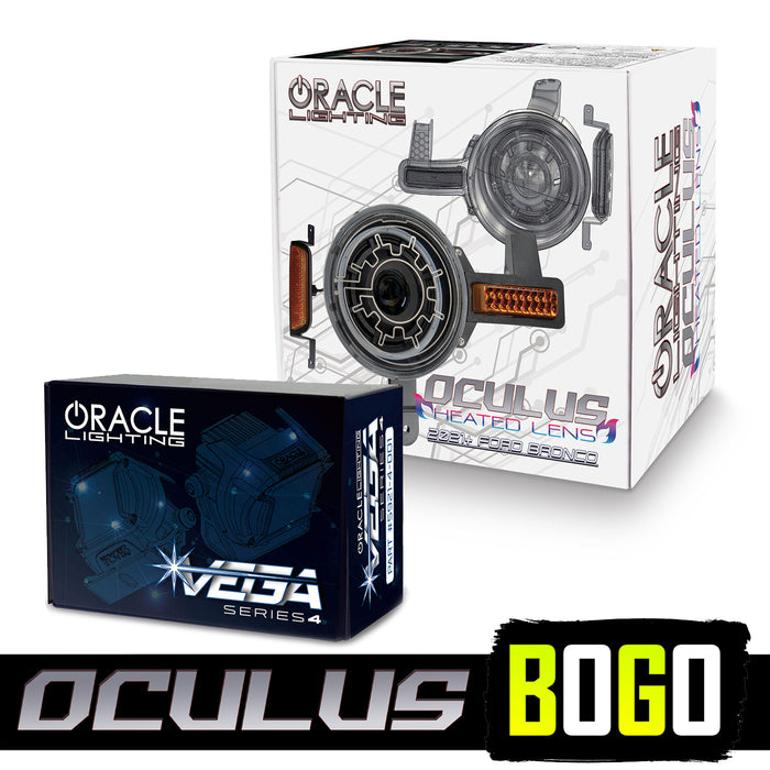 BOGO | Oculus™ Bi-LED Projector Headlights for 2021+ Ford Bronco - Heated Lens w/ VEGA 4 Pods