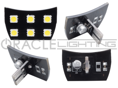 Front and back view of LED interior dome light replacement