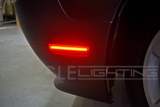 Close-up of a Sidemarker installed on a Dodge Challenger.