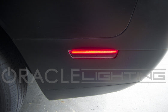 Closeup of sidemarker installed on car