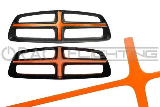 2011-2014 Dodge Charger ORACLE Illuminated Grill Crosshairs with amber LEDs.