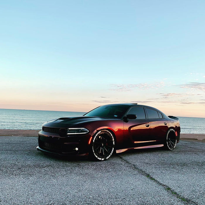 Three quarters view of a Dodge Charger with Concept Sidemarkers installed.