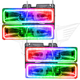 1992-1994 Chevrolet Blazer Pre-Assembled Halo Headlights with ColorSHIFT LED halos.