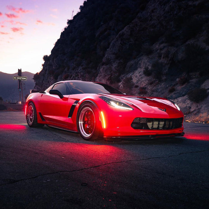 Three quarters view of a C7 Corvette with Concept Sidemarkers installed.