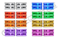 Grid view of Chevrolet Blazer headlights showing different color LED halo rings.