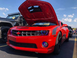 Camaro outdoors with rainbow LED halo headlights