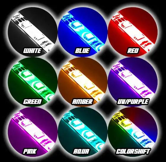 Grid view showing all different color LEDs
