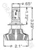 LED bulb diagram with measurements.