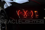 Chevrolet Camaro with red LED headlight halo rings.