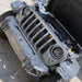 Front end of a Jeep Wrangler JL with amber Pre-Runner Style LED Grill Light Kit installed.