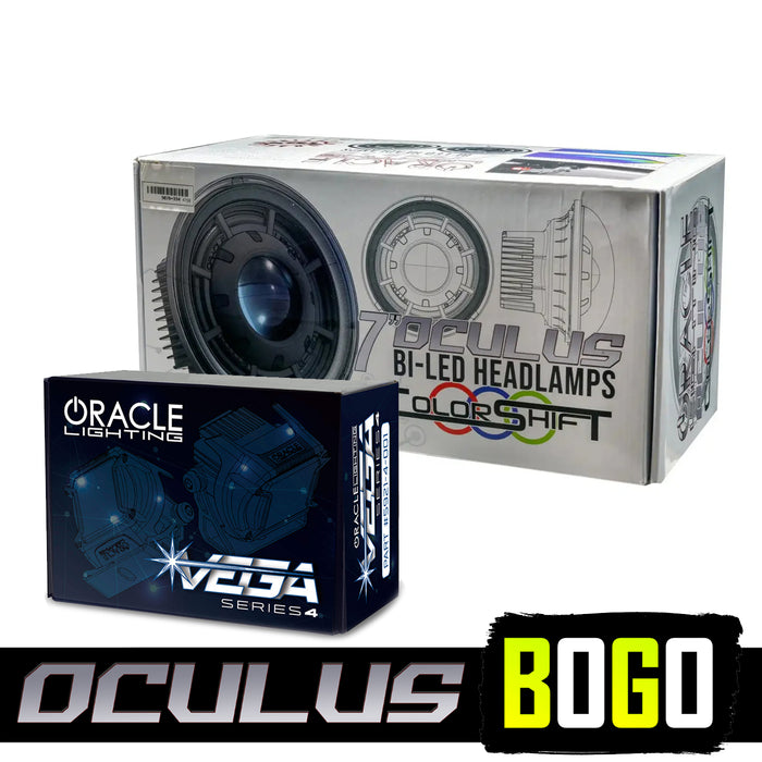 BOGO | Oculus™ 7" ColorSHIFT Bi-LED Projector Headlights for Jeep Wrangler JK w/VEGA 4 Pods