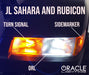 Close-up of Jeep sahara/rubicon DRL with parts labeled.