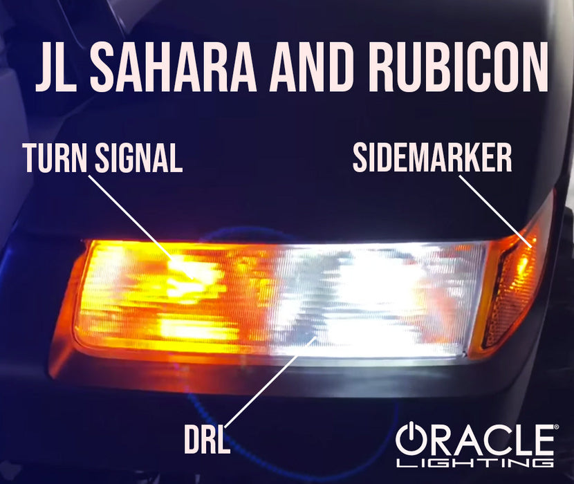 Diagram of JL Sahara and Rubicon DRL, Turn Signal, and Sidemarker.
