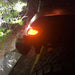 Close-up of "Smoked Lens" LED Front Sidemarkers installed on a Jeep.