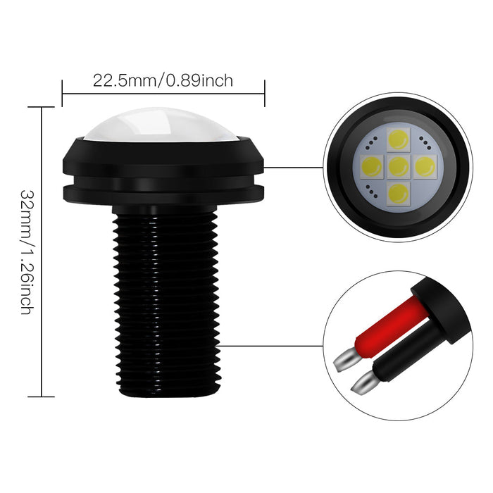 Diagram of LED light head with measurements