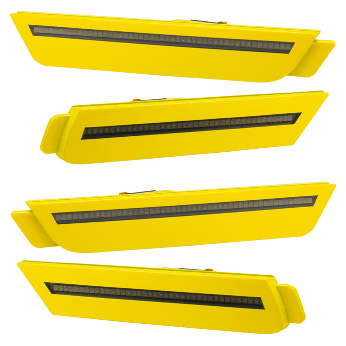 2010-2015 Chevrolet Camaro Concept SMD Sidemarker Set with lemon peel yellow paint and tinted lenses.