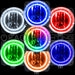 Multiple Lincoln LS fog lights showing different LED halo colors.