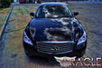 Front end of an Infiniti M37 with white LED headlight halo rings.