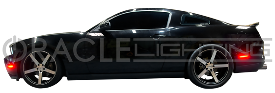 Side view of a Ford Mustang with Concept Sidemarkers installed.