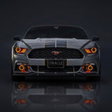 Front end of a Ford Mustang with ORACLE Lighting License Plate.
