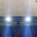 Rear Bumper LED Reverse Lights for Jeep Wrangler JL installed on a detached Jeep bumper.