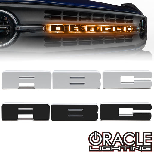 Universal Illuminated LED Letter Badges - Amber LED - Individual