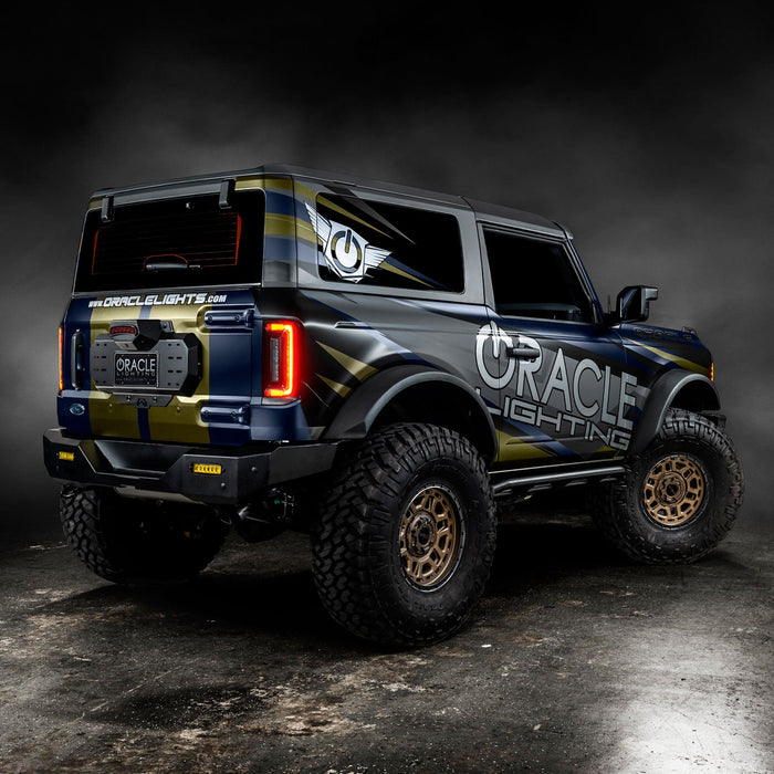 Rear three quarters view of the ORACLE Lighting Ford Bronco with Flush Style LED Tail Lights installed.