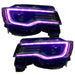 Jeep Grand Cherokee headlights with pink DRLs.