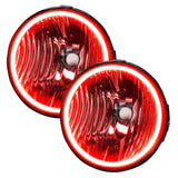 2010-2012 Ford Mustang GT Pre-Assembled Halo Fog Lights with red LED halo rings.