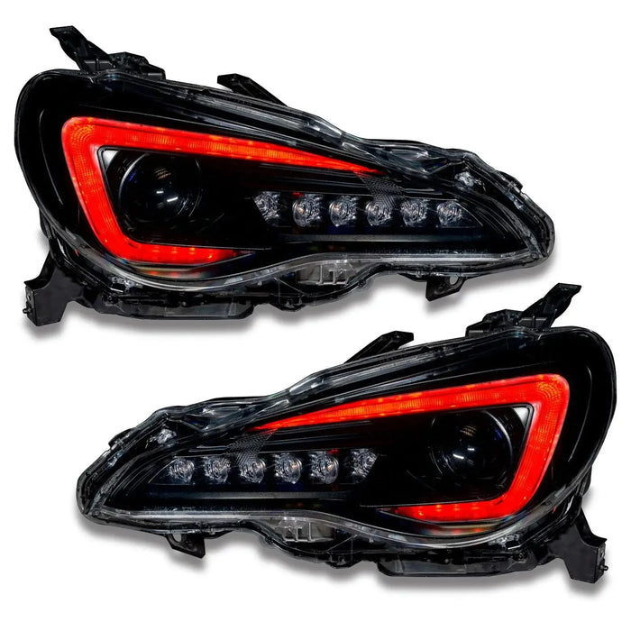 Subaru BRZ headlights with red DRLs
