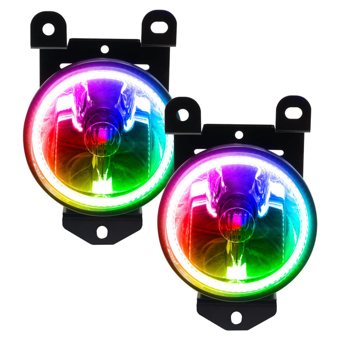 2001-2006 GMC Yukon-Denali Pre-Assembled Halo Fog Lights with ColorSHIFT LED halo rings.