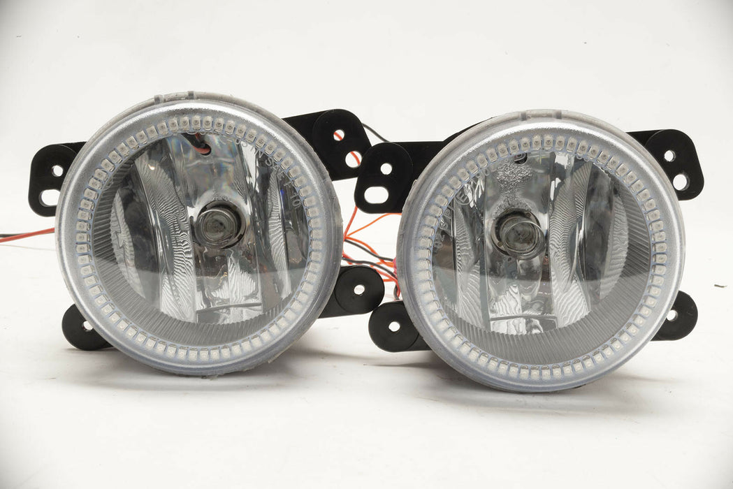 2011-2014 Dodge Charger and 2010-2017 Jeep Wrangler Fog Lights with Red LED Halos