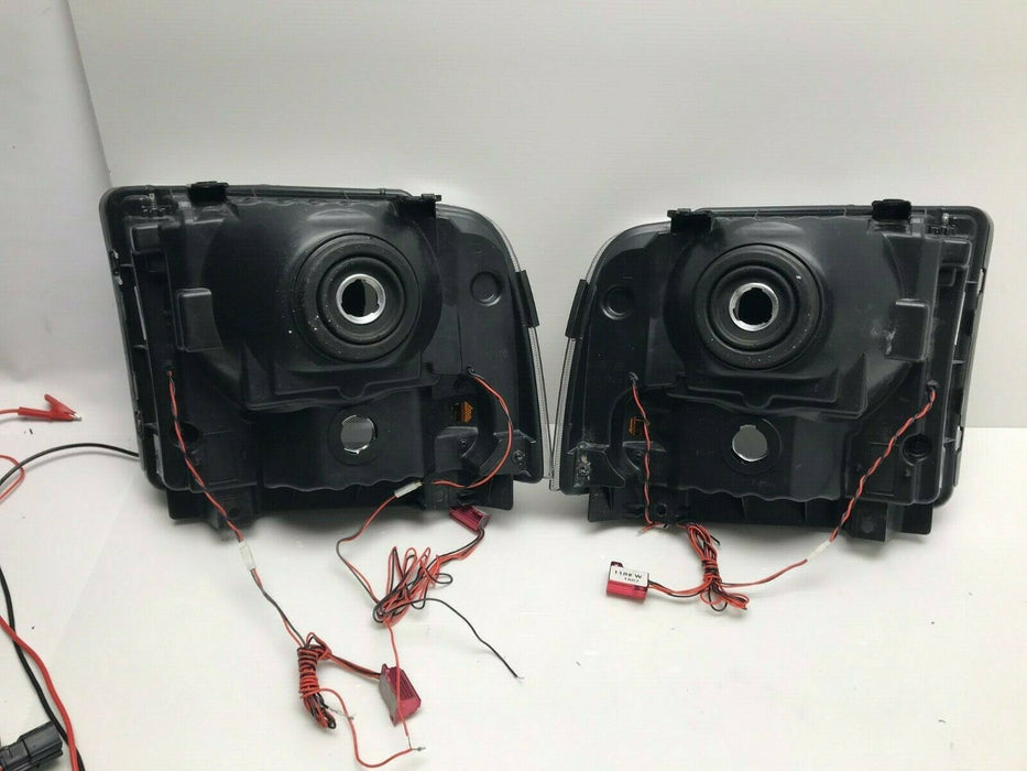 2005 Ford Excursion Pre-Assembled LED Halo Headlights - Chrome SMD White