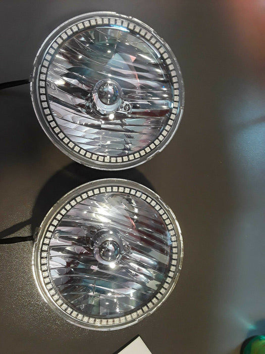 Used 2007-2016 Jeep Wrangler Headlights with Dynamic ColorSHIFT Halos - Clearance