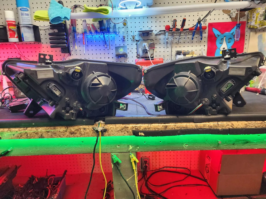USED ORACLE 2015-2017 FORD MUSTANG HEADLIGHTS -DYNAMIC COLORSHIFT RGB+A -BLACK