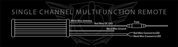 Single channel remote diagram with parts labeled