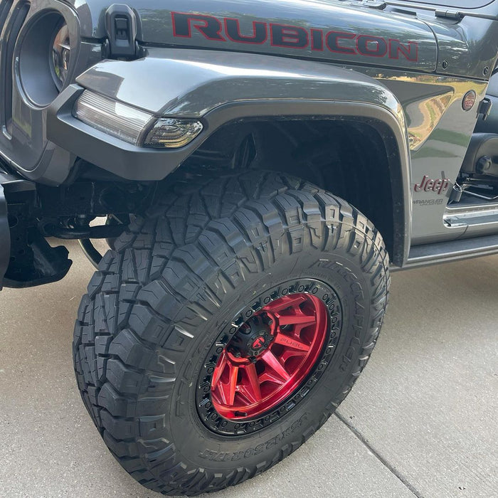 Close-up of "Smoked Lens" LED Front Sidemarkers installed on a Jeep.
