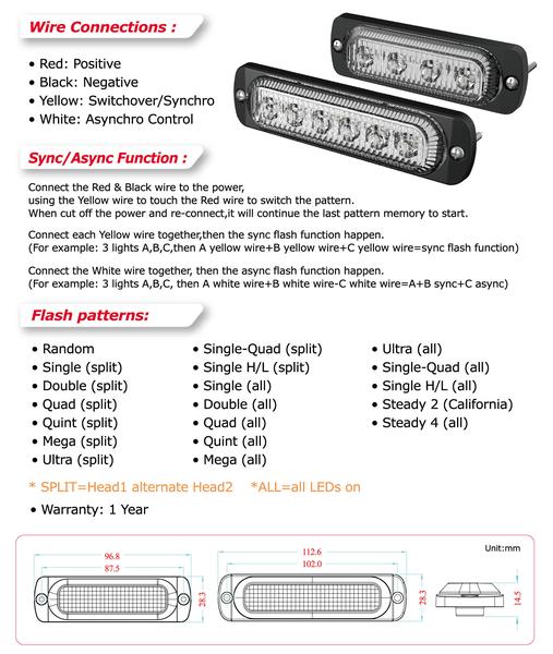 6 LED Slim Strobe Light- Flush Lighthead instruction guide