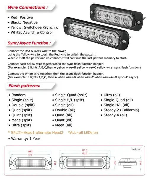 6 LED Slim Strobe Light- Flush Lighthead instruction guide
