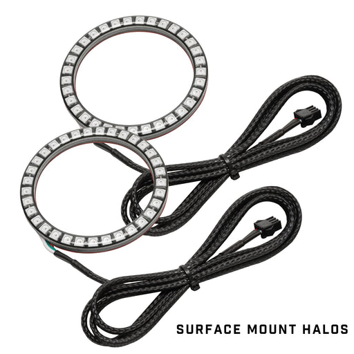 2008-2014 Dodge Challenger Dynamic ColorSHIFT Fog Light Halo Kit - Surface Mount Halos