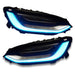 Tesla Model X headlights with cyan DRL