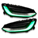 Tesla model X headlights with green DRL