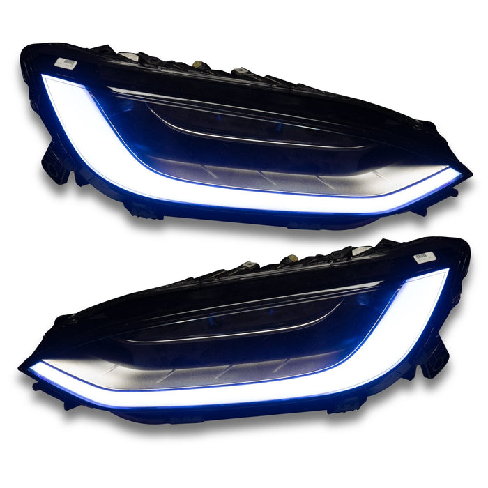 Tesla Model X headlights with white DRL